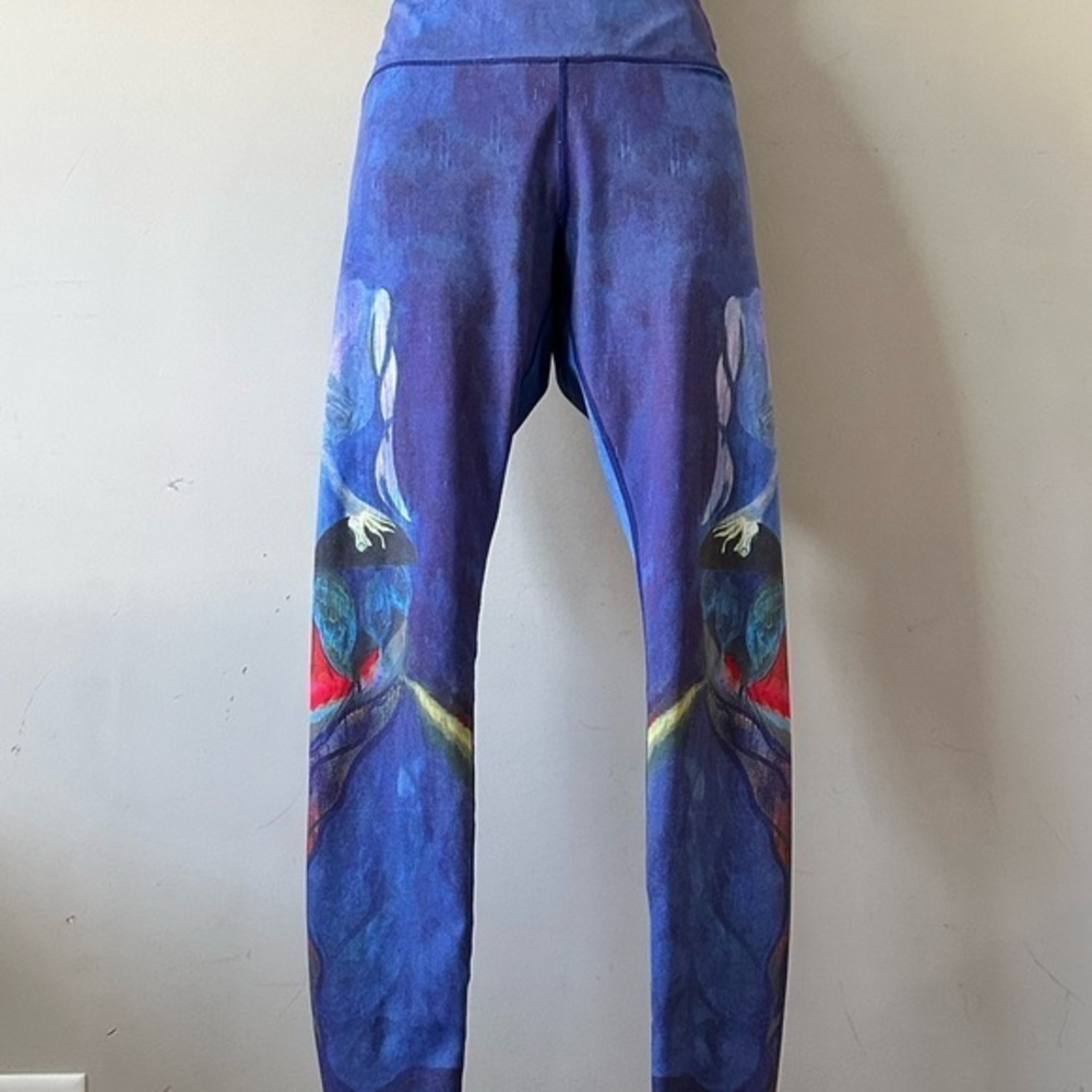 Ongasoft Colorful Abstract Print yoga Leggings medium